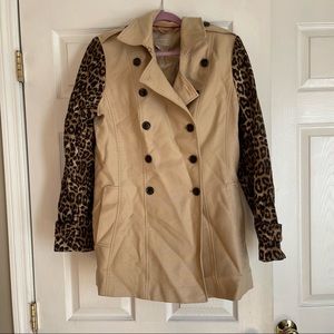 Banana Republic Peacoat with Leopard sleeves